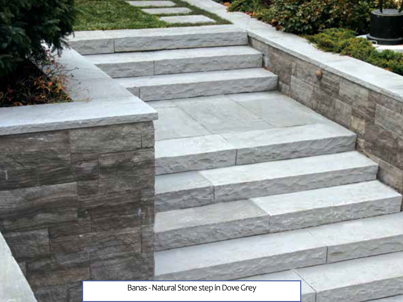 Banas - Natural Stone Step in Dove Grey